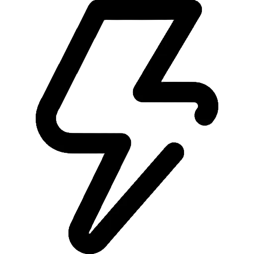 Black lightning bolt symbol on a white background