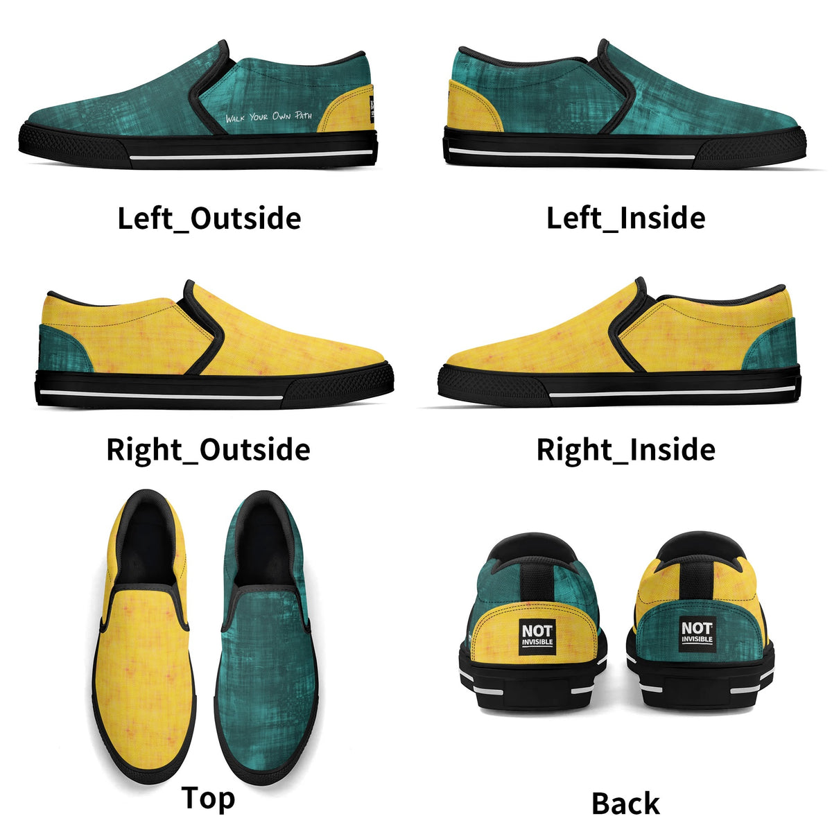 Yellow submarine slip-on shoes