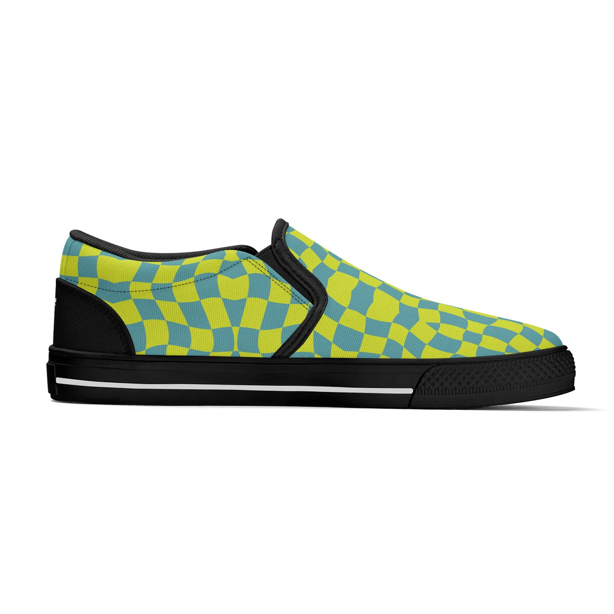 Sneaker with a geometric pattern on a white background
