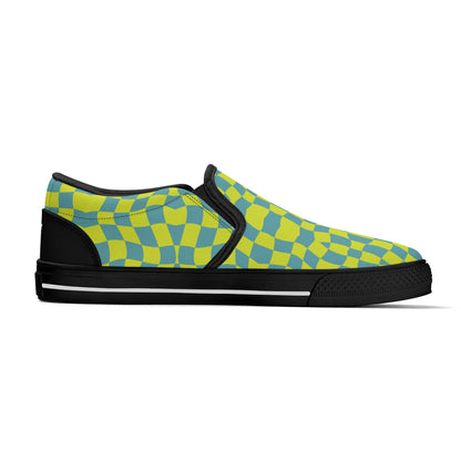 Sneaker with a geometric pattern on a white background