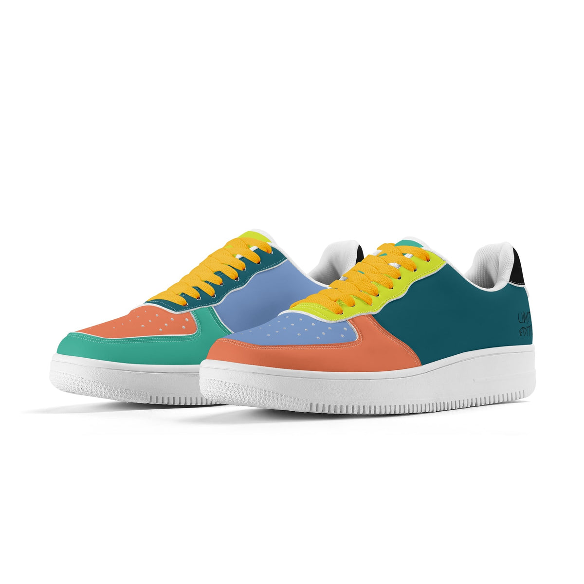 Colorful sneakers with a white background