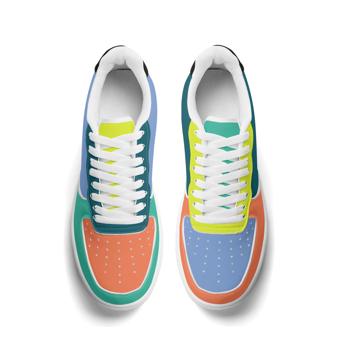 Colorful sneakers with a white background