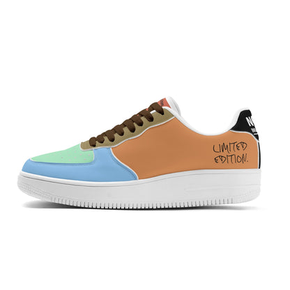Multicolored sneaker with 'Limited Edition' text on a white background