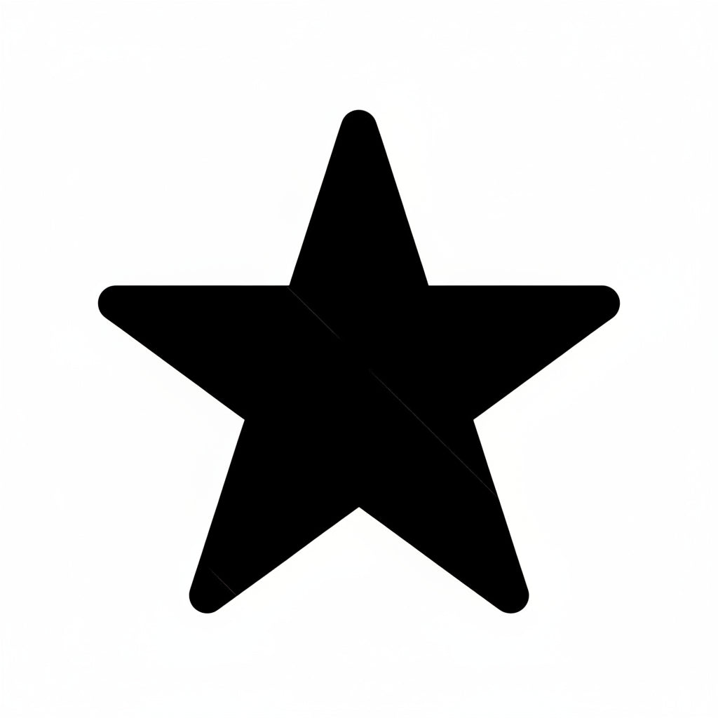 Black star icon on a transparent background